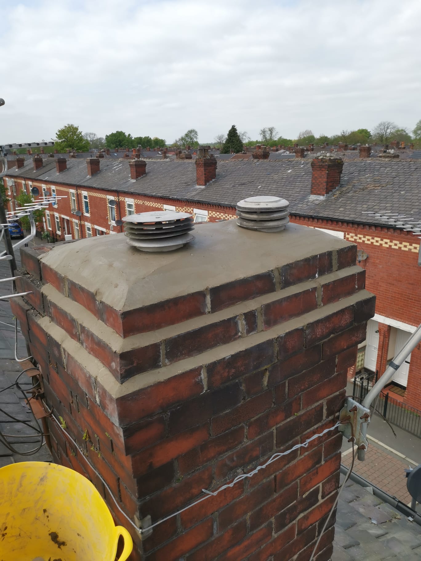 New Mortar on Chimney Roof Repairs